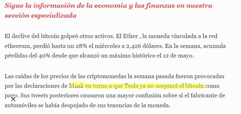 Notica Elon Musk sobre bitcoin 2019